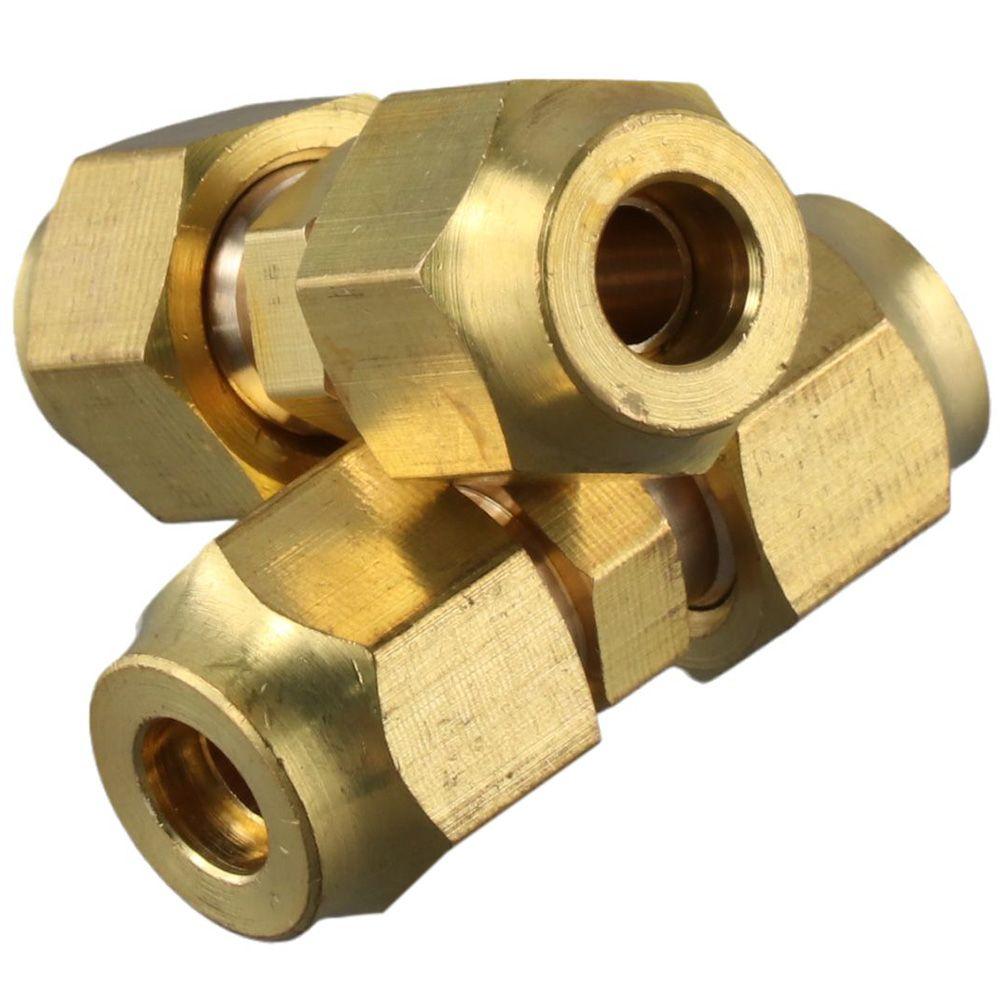 2 Pcs 1/4" Air-Conditioning Copper Pipe Butt Joint Extension Copper Pipe Joint Copper Pipe Quick Joint  Middle Flared Joint
