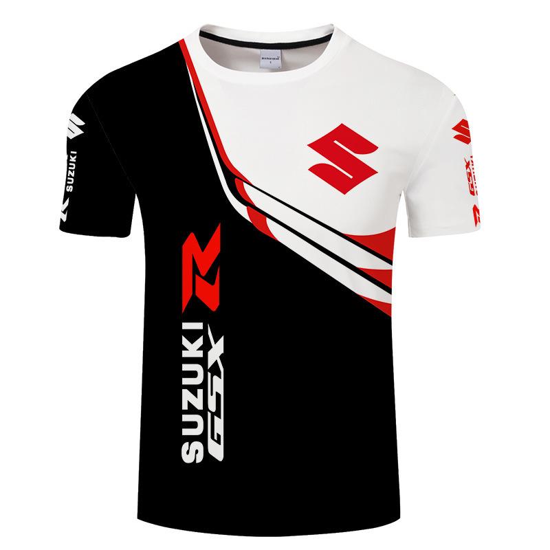 Men's 3D Printed T-Shirt Outdoor Fitness Car Race Breathable Quick Drying Sports Short Sleeve O-Neck Pullover Casual Top