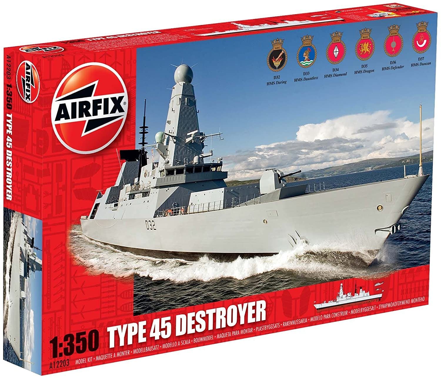 

Airfix Королевский флот HMS Daring эсминец Тип 45 Пластиковая модель A12203 1/350