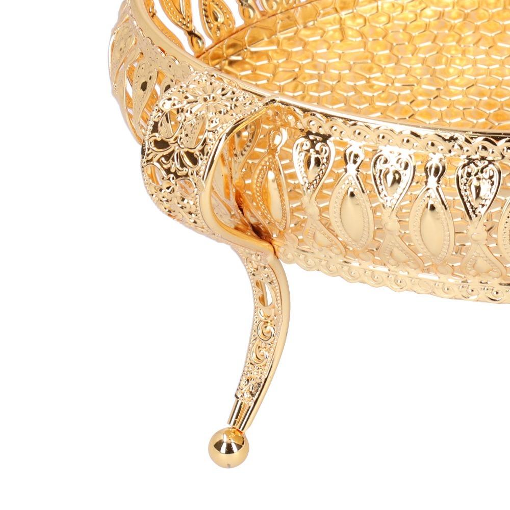 Oval Fruit Serving Tray Gold Decorative Food Platter Dessert Display Plate  Party Decoration
