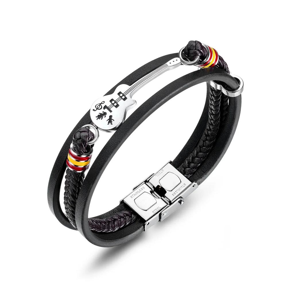 Lion head animal bracelet for men stainless steel braided chain wristband bracelet fashion hip hop jewelry