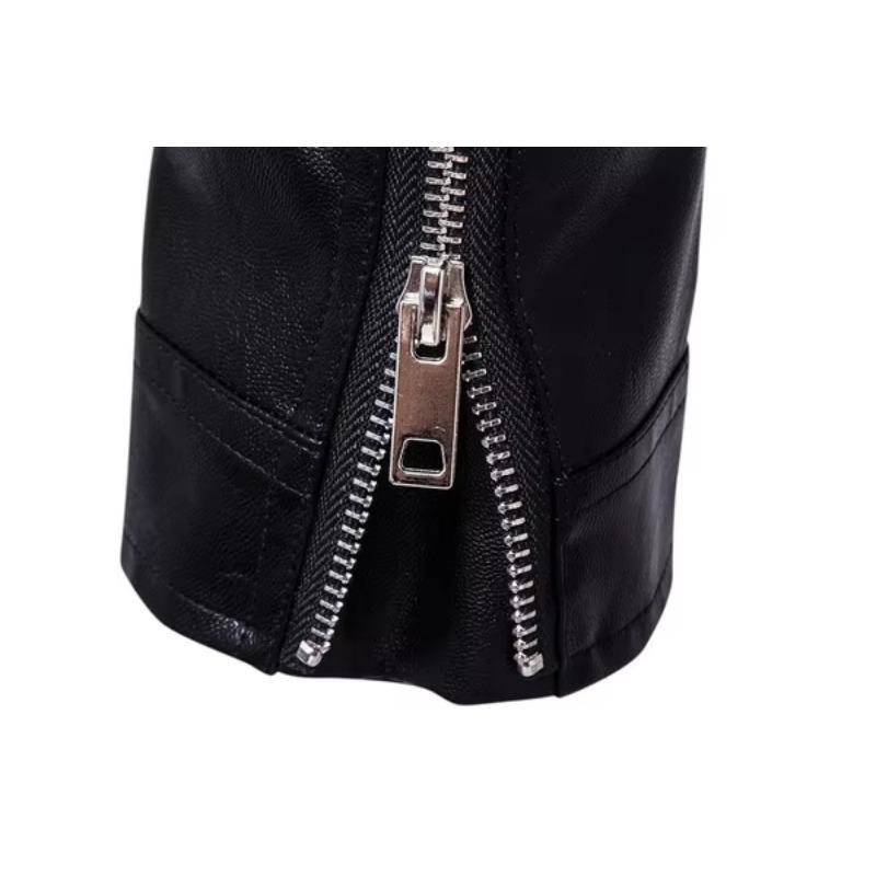 Mens Fashion Leather Jacket Slim Fit Stand Collar PU Jacket Male Anti-wind Motorcycle Lapel Diagonal Zipper Jackets Men