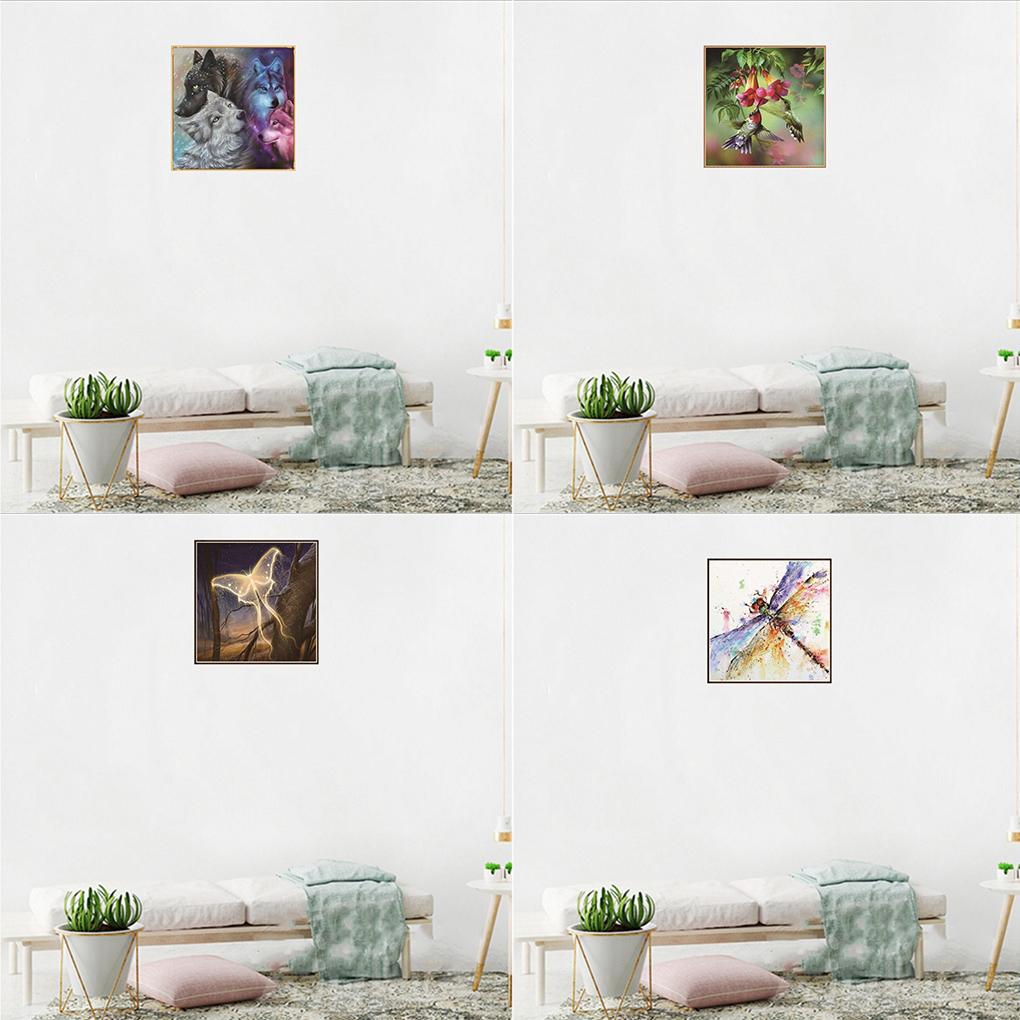 5D DIY Butterfly/Dragonfly/Wolf/Bird Animal Painting Diamond Stitch Round Resin Crystal Embroidery Picture Gifts