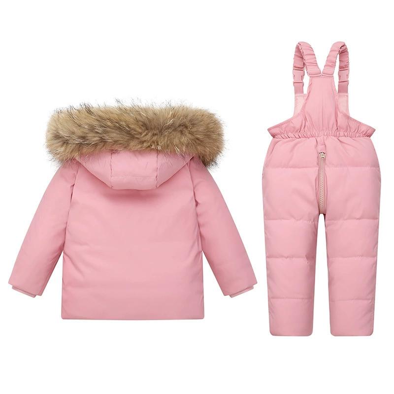 Children's Down Jacket Suit Boys and Girls 1-6 Years Old Thickened Two-piece Winter Style