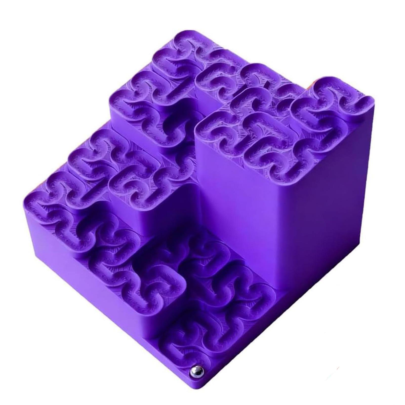 

3D Printed Track With Hilbert Curve Design - Desktop Ornament фіолетовий