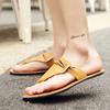 Outdoor Beach Shoes Men Flip Flops Fashion Breathable Summer Light Genuine Leather Casual Shoes Slides Black Sandal Men White