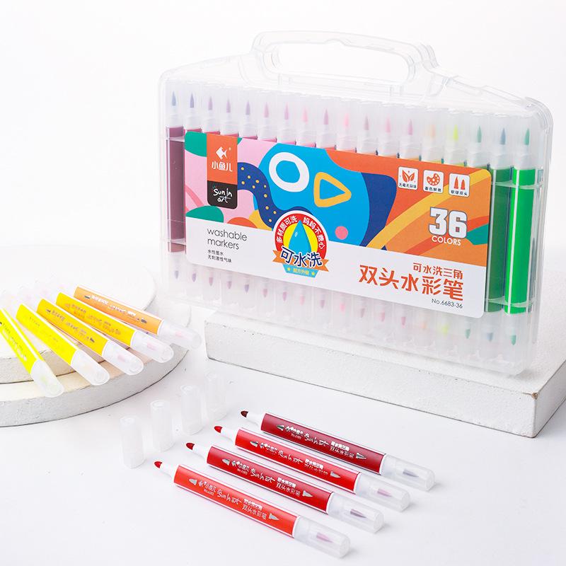 Double Ended Watercolor Pen Set 12/24/36/48 Colors Children's Drawing Coloring Watercolor Pens Painting Graffiti Art Supplies