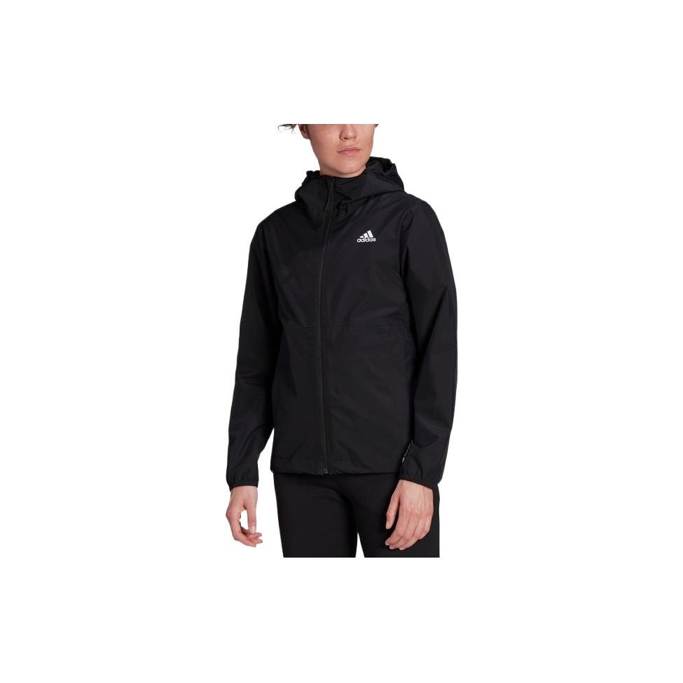 

Adidas Solid Color Logo Hooded Jacket Women Jackets Black H48587 S