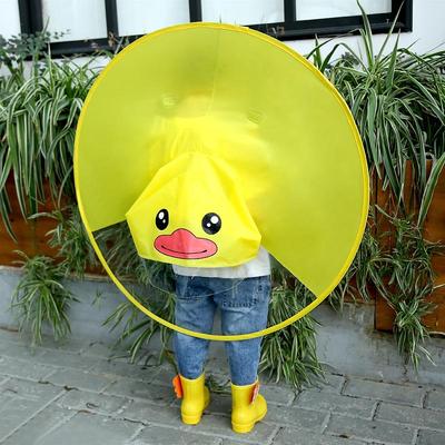 Children's Yellow Duck UFO Poncho Raincoat for Boys and Girls