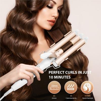 22mm Triple Barrel Hair Curling Iron Ceramic Hair Curler Professional Hair Waver Tongs Styling Tools for All Hair Types
