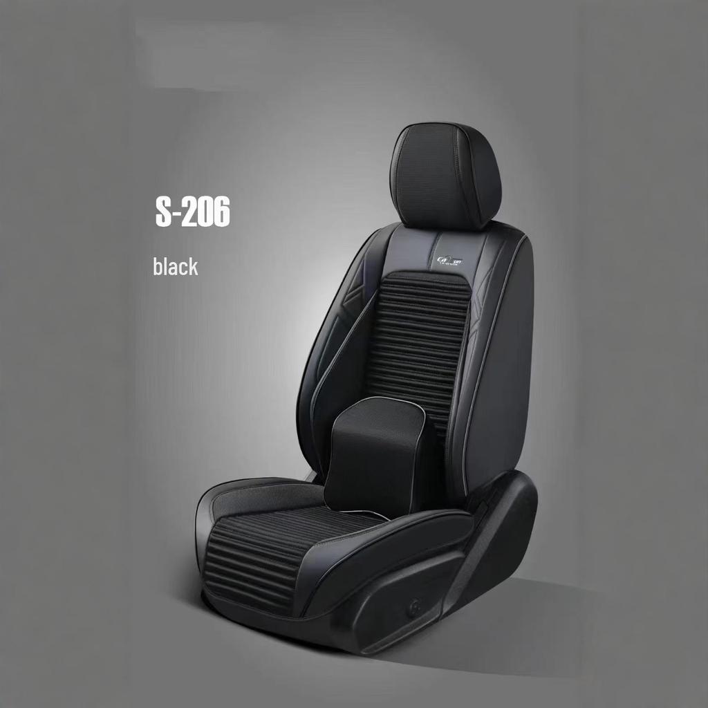 Universal Four Seasons Nappa Leather Car Seat Cover - Wear-Resistant, Full Wrap, 9D Surround for Five-Seat Cars