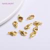 18K Gold Plating Brass Lobster Clasps Connector Lobster Clasp With Closed Ring For Necklace Bracelet Making Findings