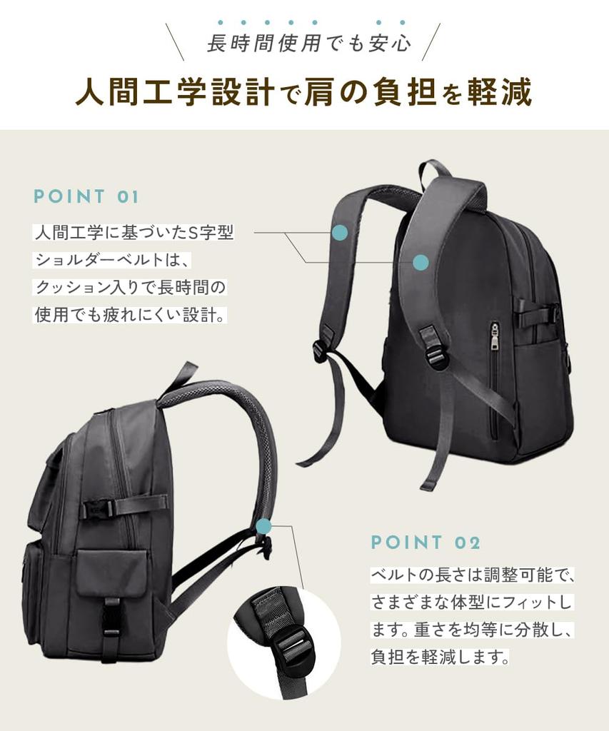 monomark Large Capacity Backpack for Quality Japanese Women's School, [2025 Commitment] [Official Brand] (Black)