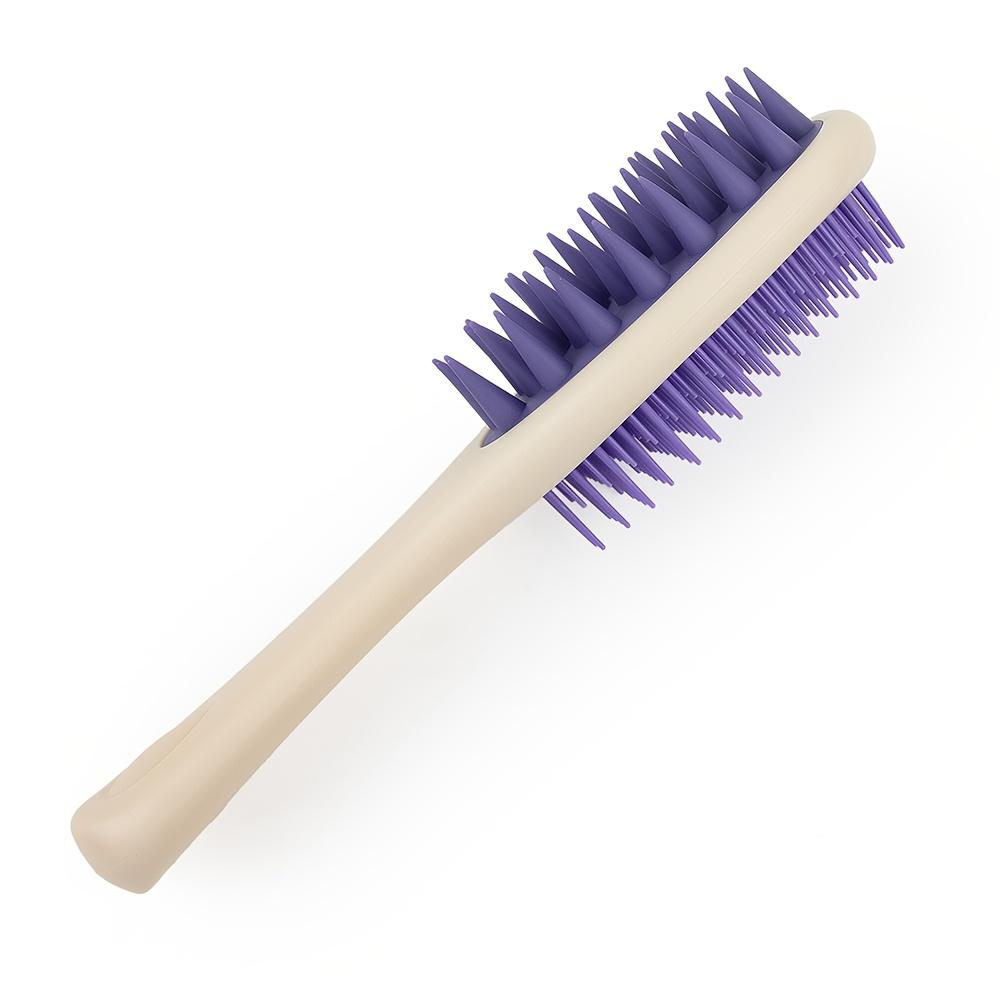 1PC Long Handle Double-sided Shampoo Brush Silicone with Handle Shampoo Comb Wet and Dry Shampoo Massage Brush