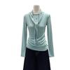 Women's Autumn/Winter 2025 Scarf Bow Tie Lace-up T-shirt
