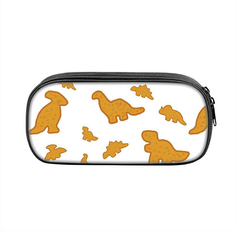Dinosaur Chicken Nugget Pencil Case With Nylon Material For Students And School Supplies