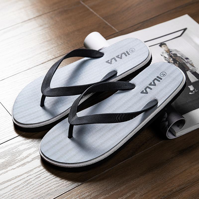 

Flip-flops men s summer casual pinch slippers non-slip and wear-resistant new fashion outdoor wear soft-soled beach shoes 45 сірий колір
