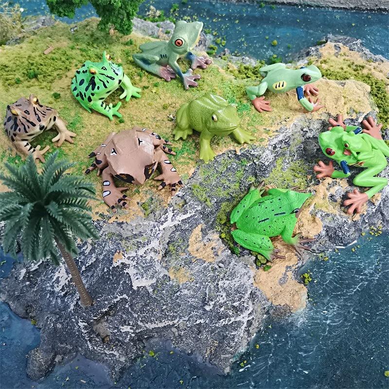 Simulace Obojživelník Žába Trojúhlá Žába Mrtvého Listu Rosnička Červenooká Darwinova Žába Statický Model Ozdoba