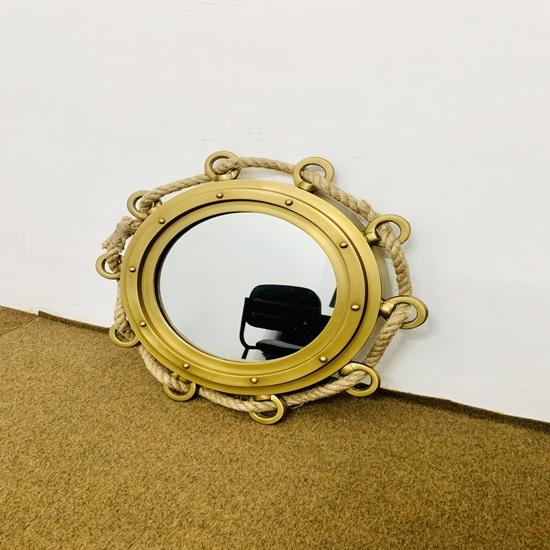 40.64 Cm Porthole Round Rope Porthole Aluminium Port Mirror Wall Hanging Ship Porthole Home Decorative