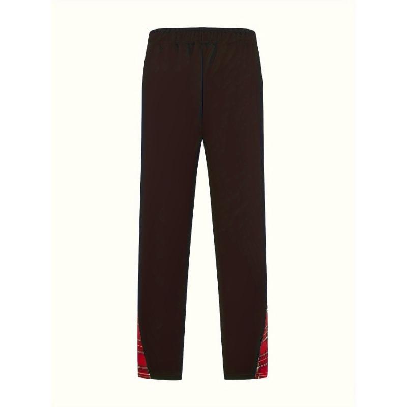 Men's Casual Pants New Sports Buttoned Colour Block Trousers Stylish