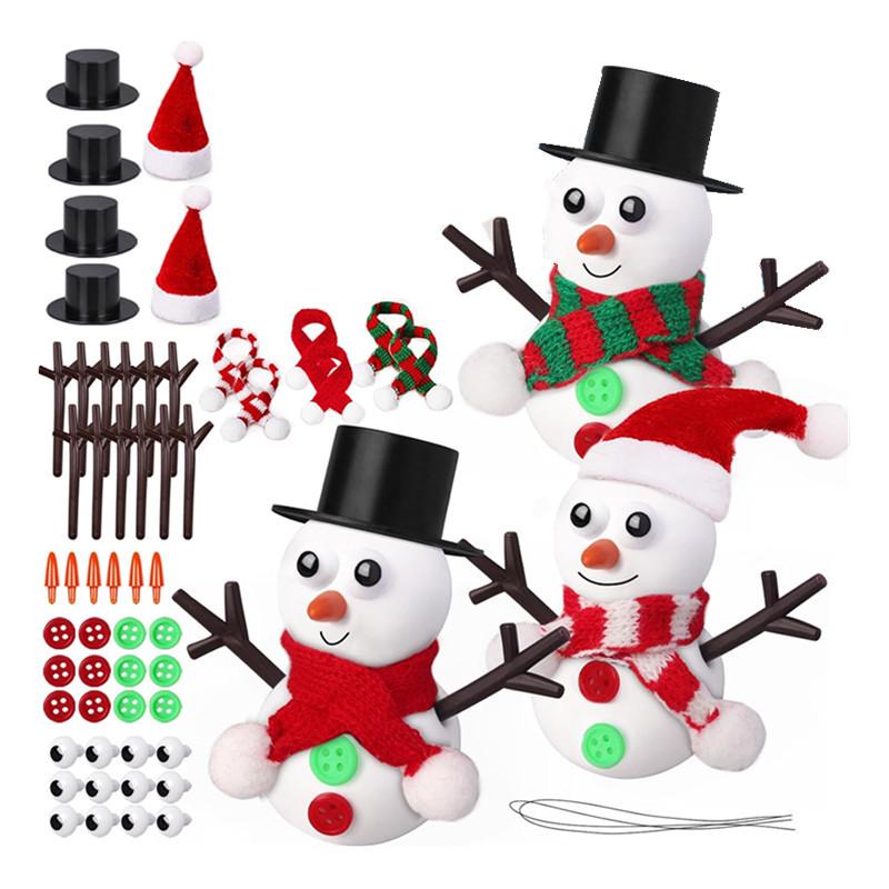 Children's DIY Snowman Kit - Winter Party Craft with Christmas Hat & Stocking
