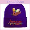 Adventure Time Cartoon Print Acrylic Knit Hat Winter Warm Unisex Beanie For Adults Teens