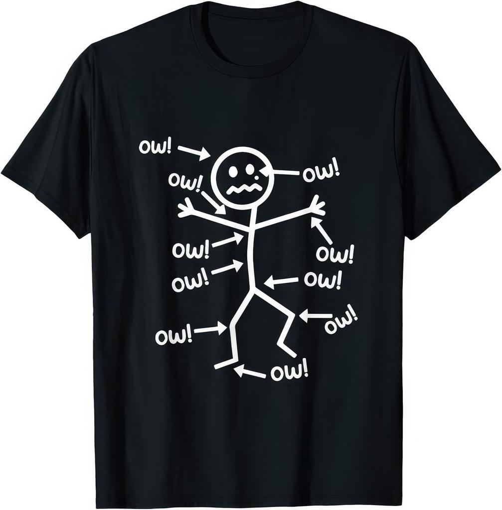 Ow Ow Ow Funny T shirt: Stick Figure Pain