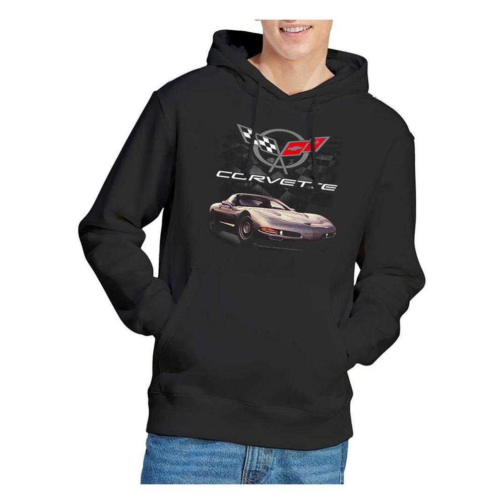 Chevrolet Unisex Adult Past Checkered Hoodie