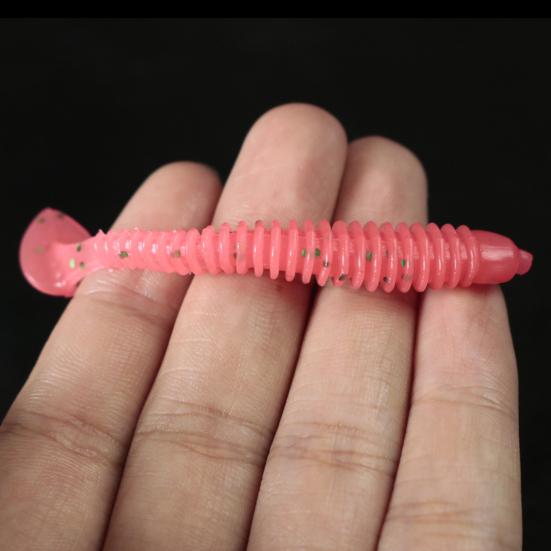 20Pcs Fishing Lures Soft Baits with T-Tail Vibrant Color Mini Size Portable Flexible Fake Lures Artificial Baits