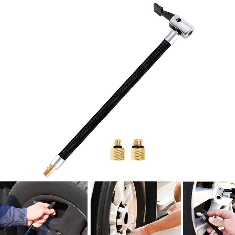 Adaptörlü Yedek Lastik Pompası Hortumu Lastik Şişirme Pompası Uzatma Hortumu Hava Kompresörü Borusu