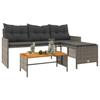 VidaXL Canapé de Jardin avec Table et Coussins en Forme de L, Siège de Patio, Meuble de Terrasse Balco Extérieur, Gris 365582