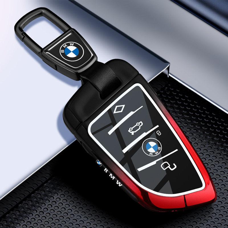 Metal Leather Car Key Case Cover For BMW 218i 220i 740i 760i 5-Series G60 X1 X2 X5 X6 X7 iX1 iX2 iX i5 i7 G05 Holder Shell II9