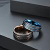 Black Carbon Fiber Ring Anniversary Jewelry Men's Wedding Band Blue/Rose Gold Stainless Steel Engagement Ring For Man Woman