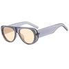 Vintage Wide Legs Sun Glasses Fashion UV400 Eyewear Trend Large Frame Sunglasses  Unisex