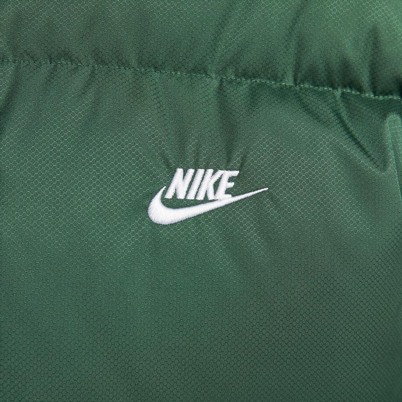 Nike Club Therma-FIT Warm Loose Solid Color Small Logo Stand Collar Zipper Long Sleeve Puffer Jacket Men Outerwear Cold-Fir-Green White FZ5029-323