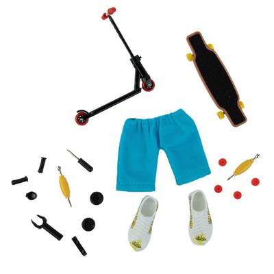 Mini Finger Scooter Set | Mini Finger Skateboard with Pants and Shoes