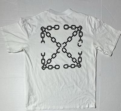 Off-White T Shirt Mens Large Chains Arrows Graphic Print Double Sided Unisex T-Shirt
