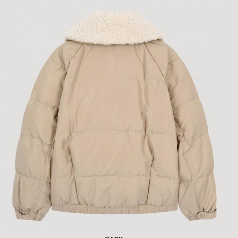 Ona S miSS Bookleper Kołnierz Płaszcz z Puchu Kaczym SSdjpo42120 Be