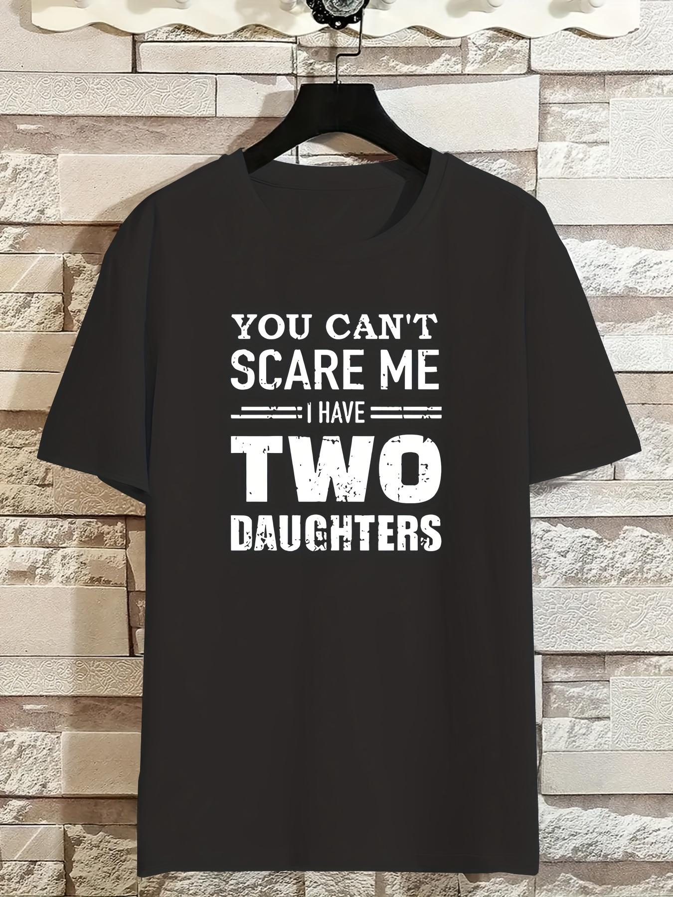 

У меня две дочери Принт Футболка, Футболки для мужчин, Повседневная футболка с коротким рукавом на лето M чёрный