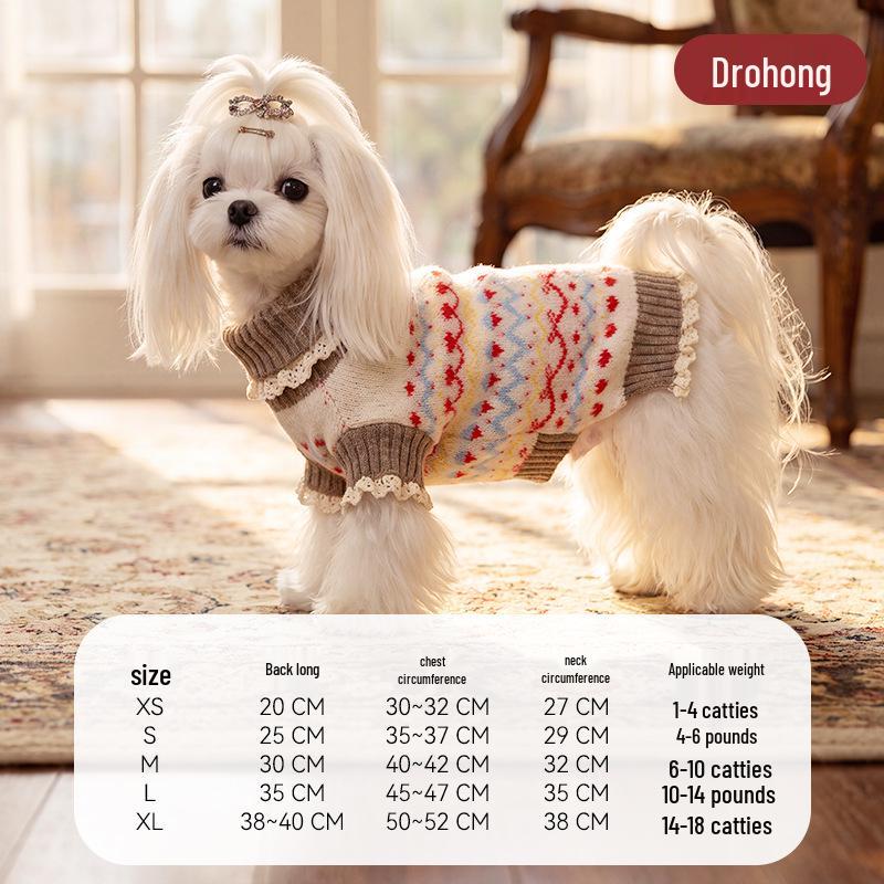 Gemütlicher gestreifter Kunstmink-Pullover für kleine/mittelgroße Hunde & Katzen - Herbst/Winter Haustierbekleidung