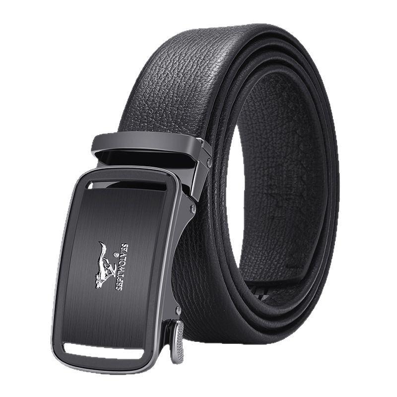 Belts for Men's Automatic Buckle Belt Head Layer Cowhide Belt High End Versatile Trousers
