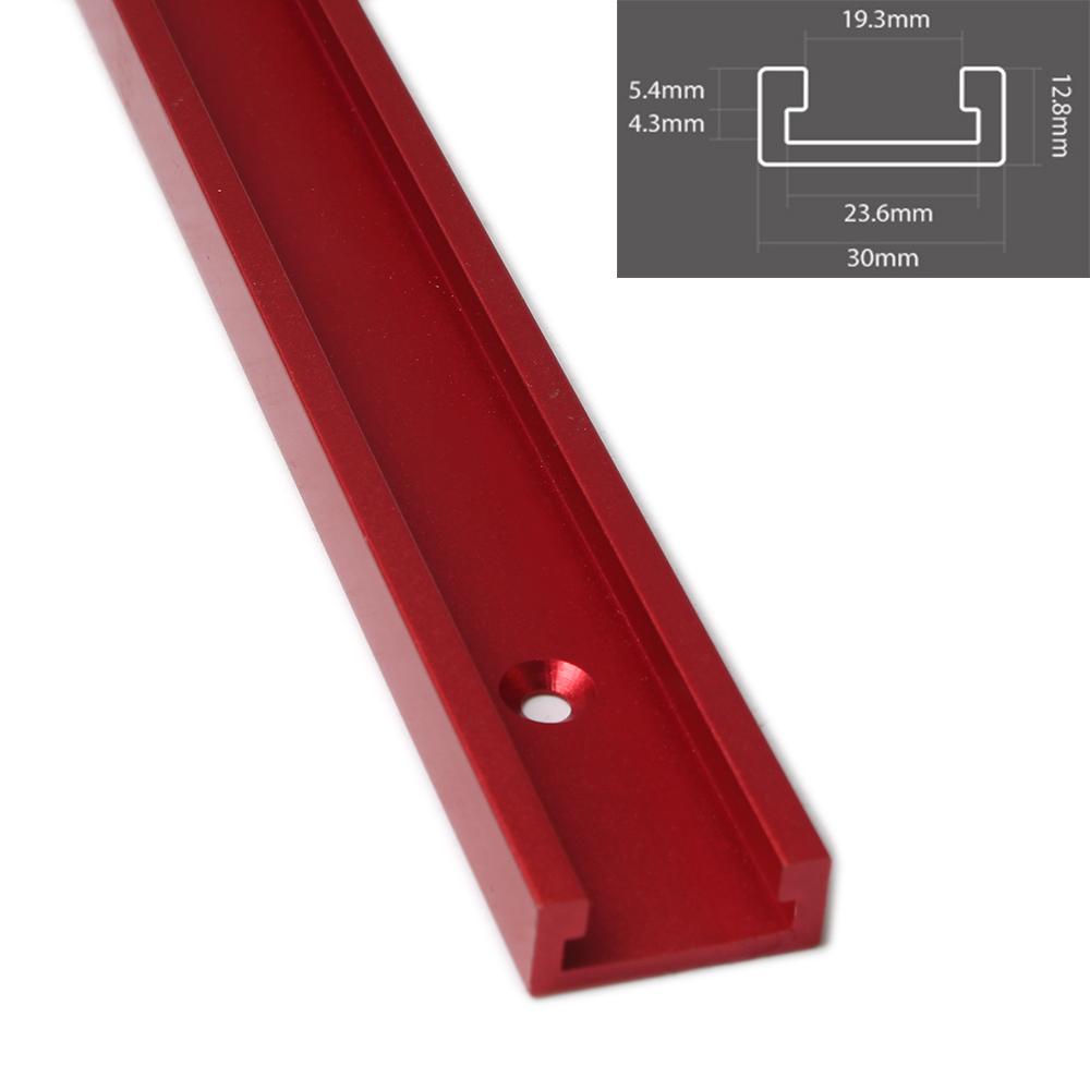 

T-образный паз T-образный паз для торцовочной доски для настольной пилы, фрезерного станка, ленточных пил, столярного инструмента для самостоятельной обработки древесины 100-800 мм, тип 30 400mm красный