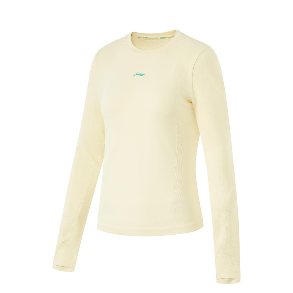Li Ning Comfortable Slim Fit Long Sleeve Running T-Shirt Women Tops Gelato-Yellow ATLU048-2