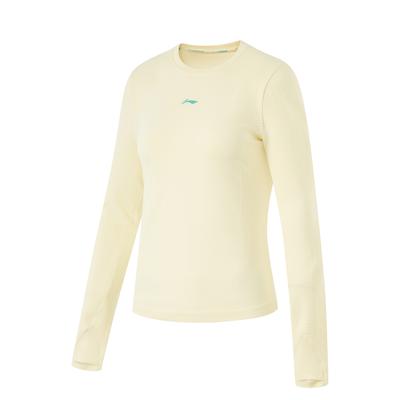 Li Ning Comfortable Slim Fit Long Sleeve Running T-Shirt Women Tops Gelato-Yellow ATLU048-2