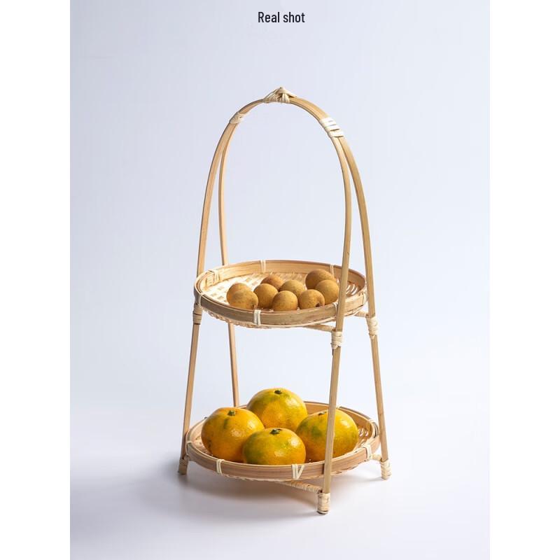Yuede Round Multi-layer Bamboo Fruit & Pastry Basket
