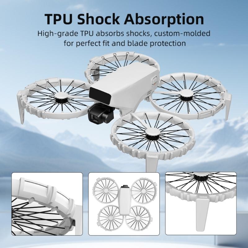 Integrated Bumper Guard For Flip Drones Propellers Protections Toolless Storage Shock Absorbing Drones Accessory