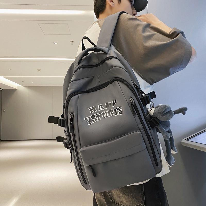 Schoolbag Female Korean Version Versatile High School Junior High School Student Backpack Japanese Alphabet Printing Couple Large Capacity Backpack