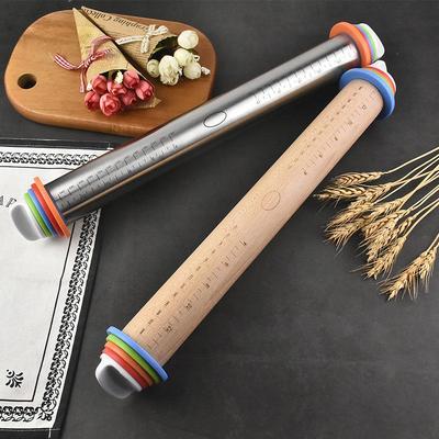 17'' Verstellbarer Edelstahl-Nudelroller mit Skala zum Backen