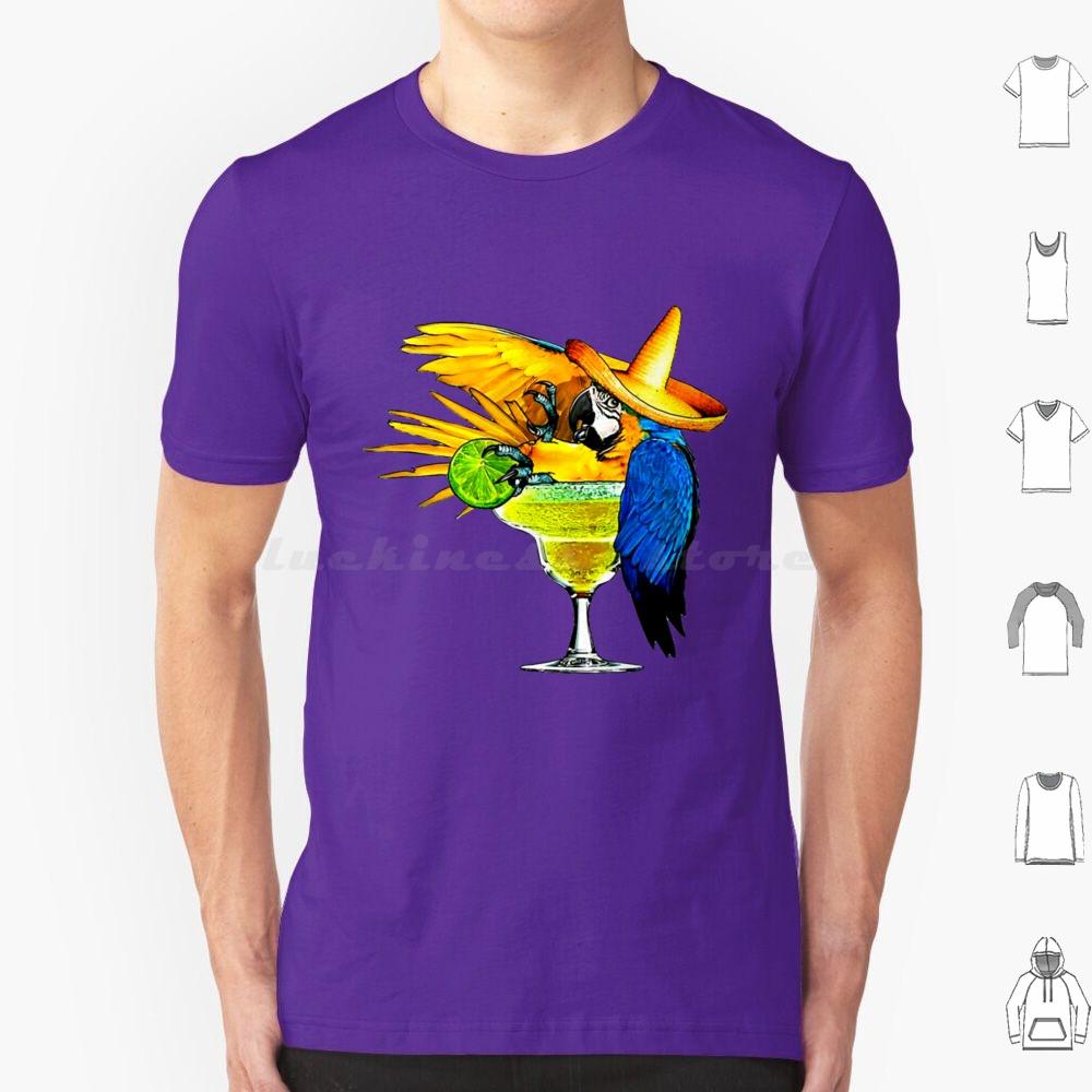 Parrot Drinking Tequila T Shirt Big Size 100 Cotton Jimmy Buffett Beach Parrothead Margaritaville Buffett Parrot Surfing