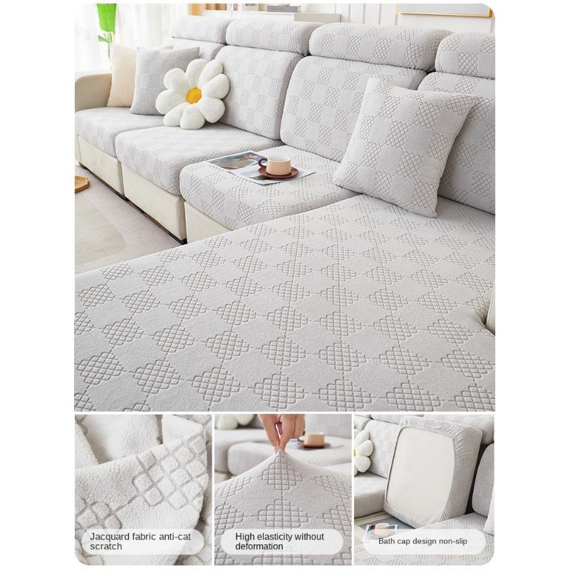 Stretch Sofabezug Bezug Neu All-Inclusive Vier Jahreszeiten Universal Rosa Sofa Tofu Block Sitzbezug